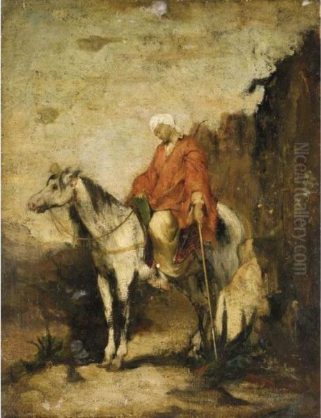 Arabo A Cavallo Oil Painting by Eugene Fromentin