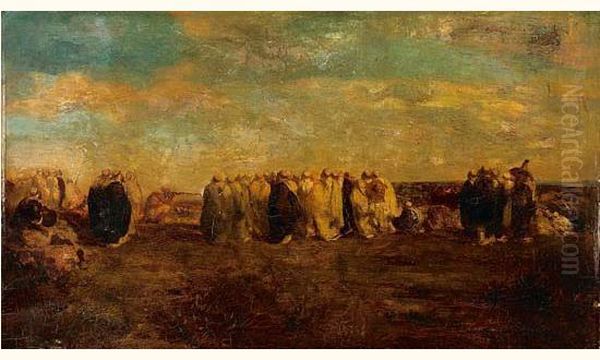 Concours De Tir Au Marche Marocain Oil Painting by Eugene Fromentin