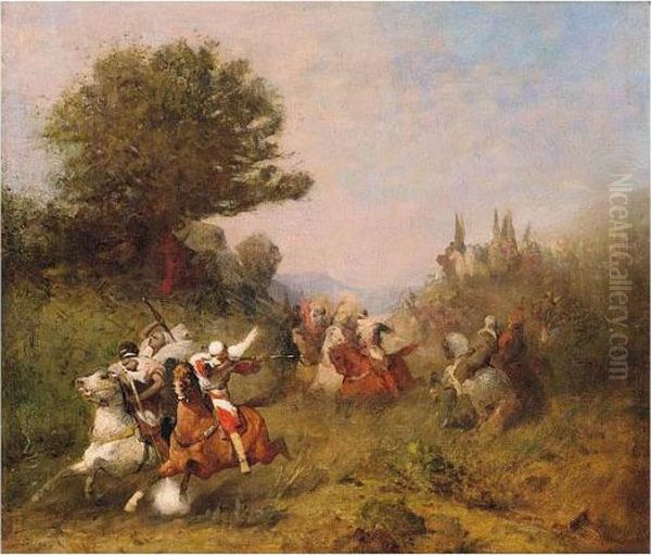 Arab Warriors Oil Painting by Eugene Fromentin