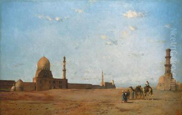 Les Tombeaux Des Califes Au Caire Oil Painting by Eugene Fromentin