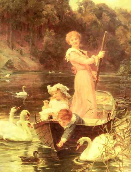 A Day On The River Oil Painting by Frederick Morgan