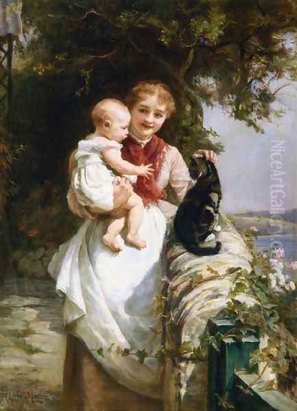 Motherly Love I Oil Painting by Frederick Morgan