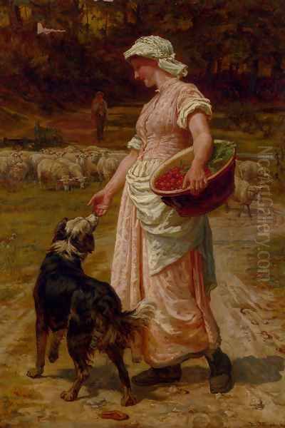 Love Me, Love My Dog Oil Painting by Frederick Morgan