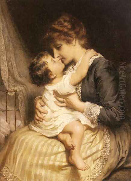 Motherly Love Oil Painting by Frederick Morgan