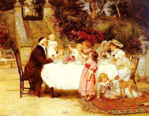 His First Birthday Oil Painting by Frederick Morgan