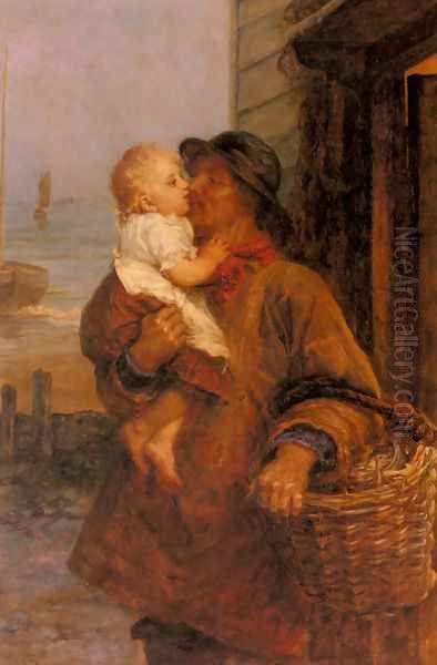 A Welcome For Daddy Oil Painting by Frederick Morgan