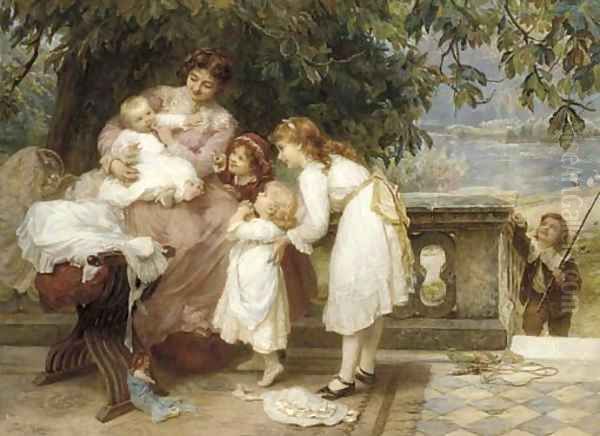 The First Tooth Oil Painting by Frederick Morgan