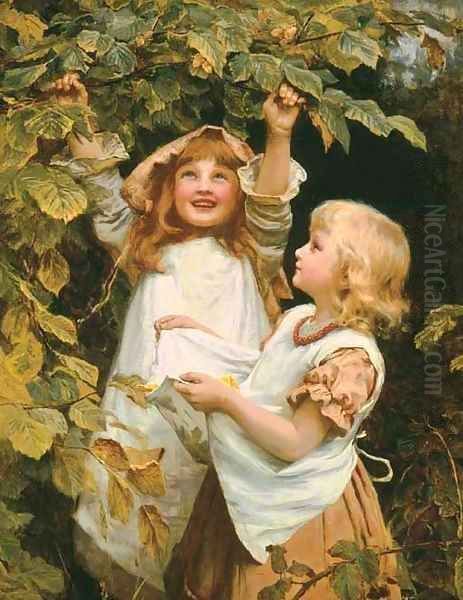 Nutting Oil Painting by Frederick Morgan