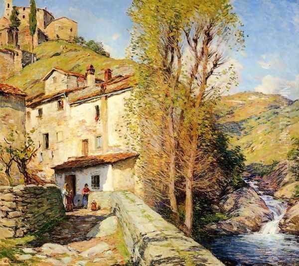 Old Mill, Pelago, Italy Oil Painting by Willard Leroy Metcalf