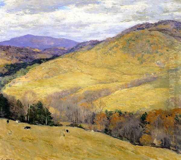 Vermont Hills, November Oil Painting by Willard Leroy Metcalf