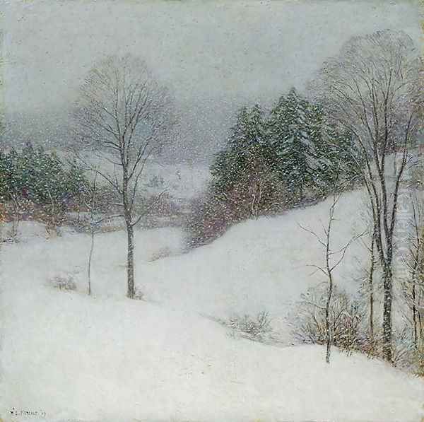 The White Veil, 1909 Oil Painting by Willard Leroy Metcalf