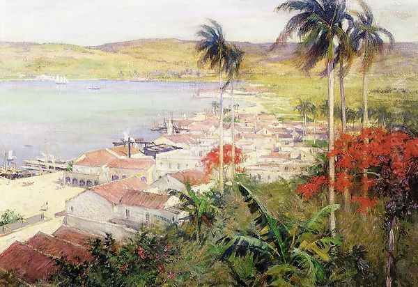 Havana Harbor Oil Painting by Willard Leroy Metcalf