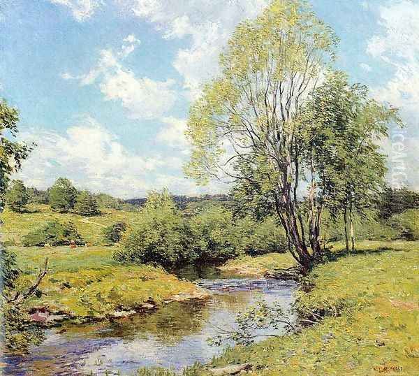 Green Idleness 1911 Oil Painting by Willard Leroy Metcalf