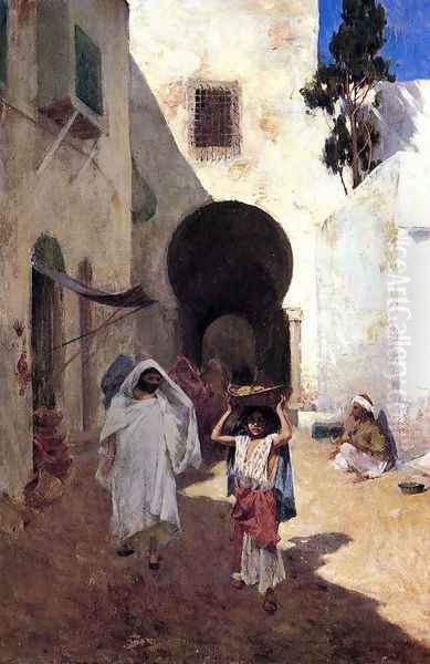 Street Scene, Tangiers Oil Painting by Willard Leroy Metcalf