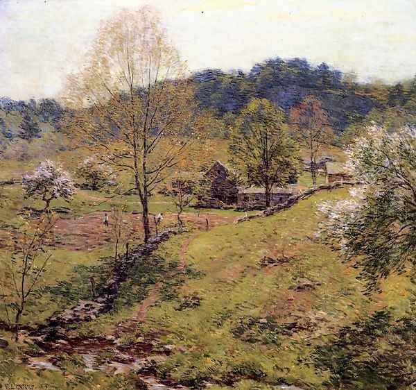 Maytime Oil Painting by Willard Leroy Metcalf