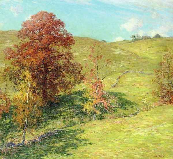 The Red Oak (no.2) Oil Painting by Willard Leroy Metcalf