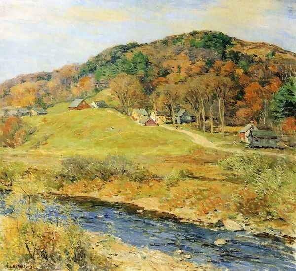 November Mist Oil Painting by Willard Leroy Metcalf