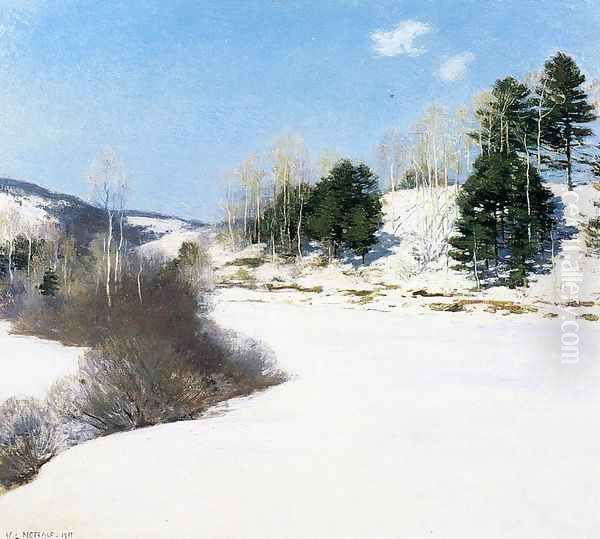 Hush of Winter Oil Painting by Willard Leroy Metcalf