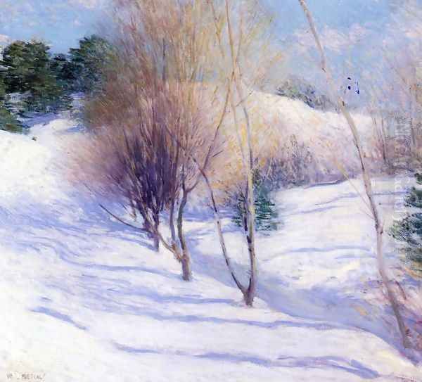 Winter in New Hampshire Oil Painting by Willard Leroy Metcalf