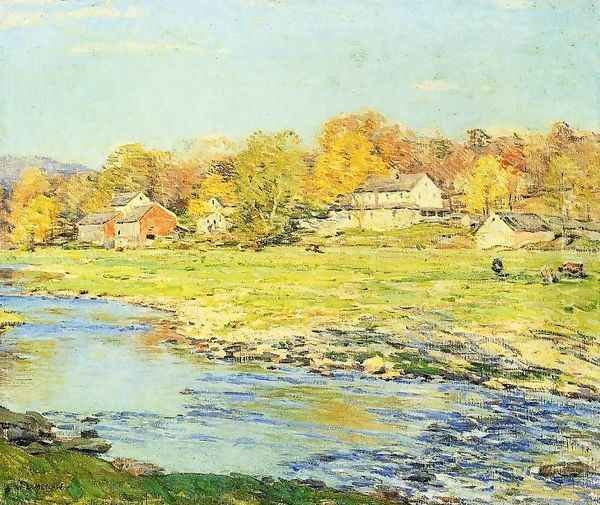 Late Afternoon in October Oil Painting by Willard Leroy Metcalf