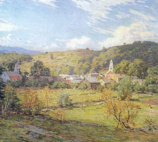 The Village- September Morning 1911 Oil Painting by Willard Leroy Metcalf