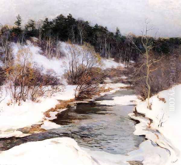 The Frozen Pool, March Oil Painting by Willard Leroy Metcalf