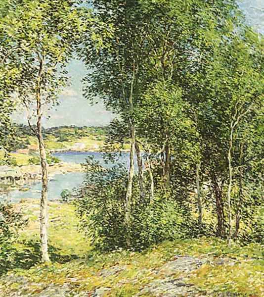 A Family of Birches Oil Painting by Willard Leroy Metcalf