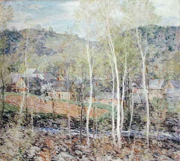 The Village in Spring, 1923 Oil Painting by Willard Leroy Metcalf