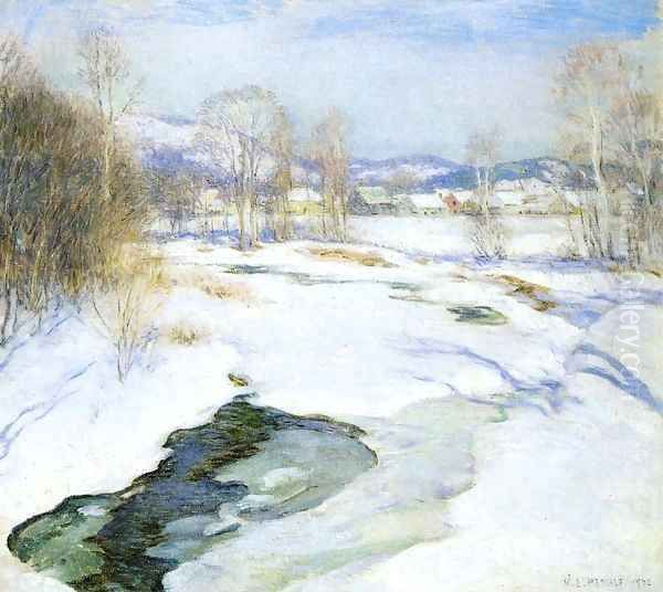 Icebound Brook 1922 Oil Painting by Willard Leroy Metcalf