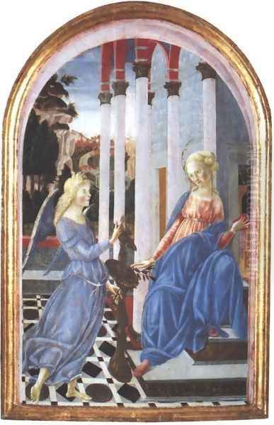 Annunciation 1470-72 Oil Painting by Francesco Di Giorgio Martini