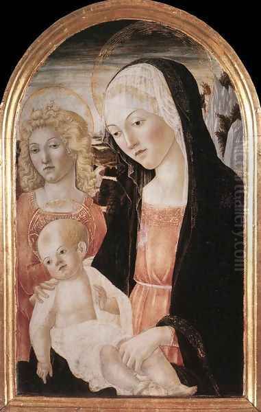 Madonna and Child with an Angel c. 1471 Oil Painting by Francesco Di Giorgio Martini