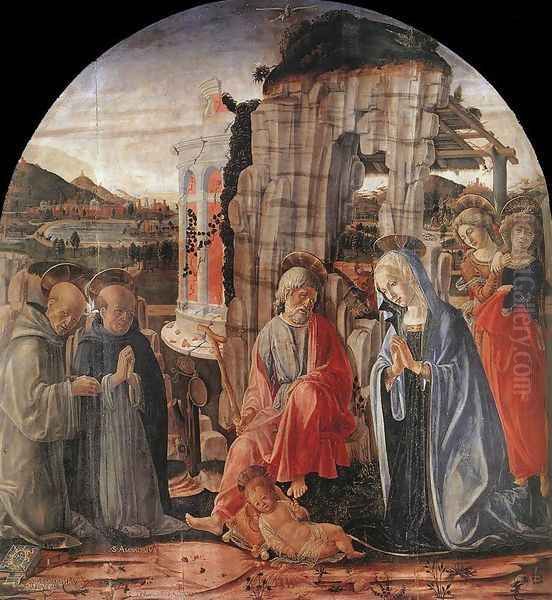 Nativity 1475 Oil Painting by Francesco Di Giorgio Martini