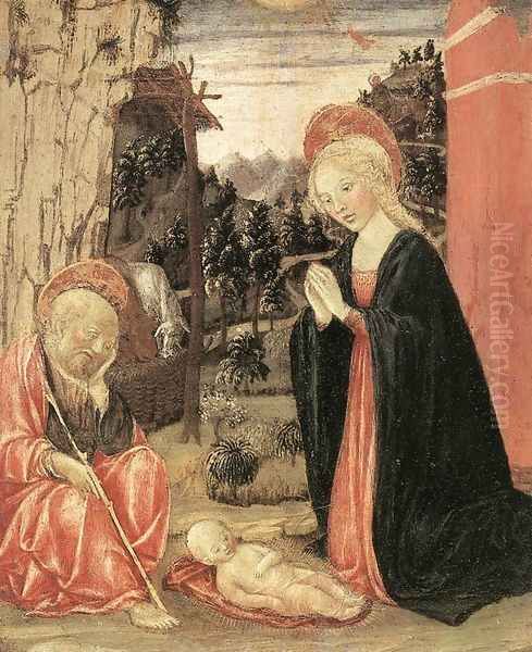 Nativity c. 1465 Oil Painting by Francesco Di Giorgio Martini