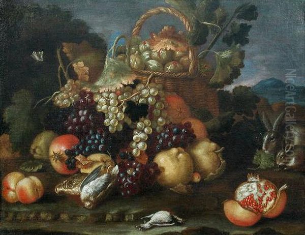 Stilllife Of Grapes Oil Painting by Jan Fyt