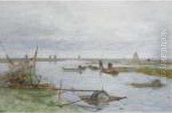 A View Of The Kamperveenderij (het Zwijnsleger Near Grafhorst) Oil Painting by Paul Joseph Constantine Gabriel