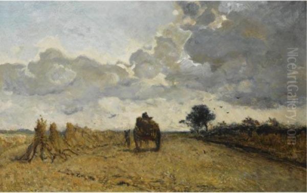 Harvest Time Oil Painting by Paul Joseph Constantine Gabriel