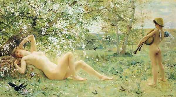 Awakening Spring Oil Painting by Luc-Olivier Merson