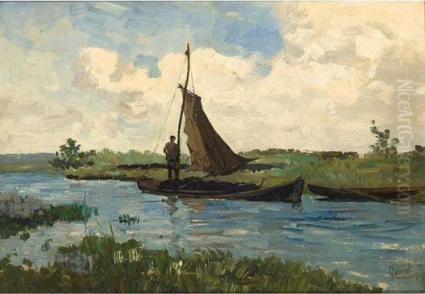 The Sand Barge Oil Painting by Paul Joseph Constantine Gabriel