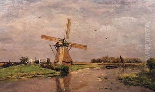 Zomer (polder Bij Kortenhoef) Oil Painting by Paul Joseph Constantine Gabriel