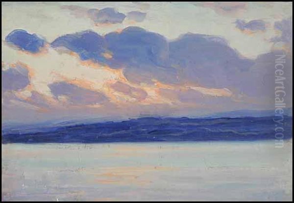 La Rive Sud, Vue De Ste-petronille, Ile D'orleans Oil Painting by Clarence Alphonse Gagnon