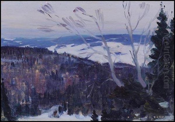 Hills Of Baie-saint-paul Oil Painting by Clarence Alphonse Gagnon