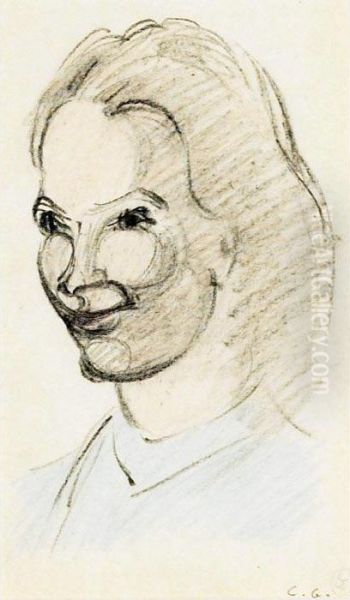 Sketch Of A Woman Oil Painting by Clarence Alphonse Gagnon