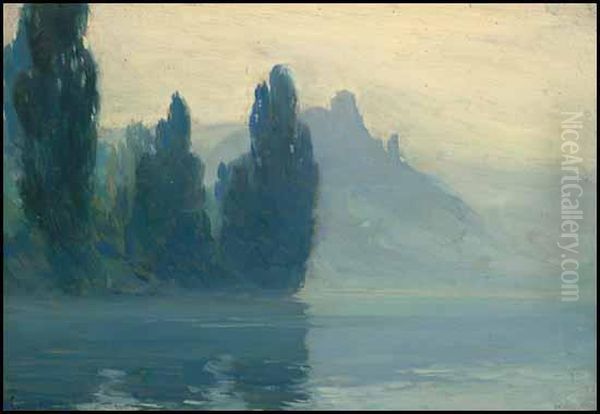 Misty Morning, Chateau-gaillard Oil Painting by Clarence Alphonse Gagnon