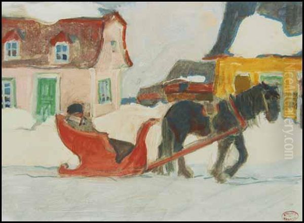 Visite Au Village Oil Painting by Clarence Alphonse Gagnon