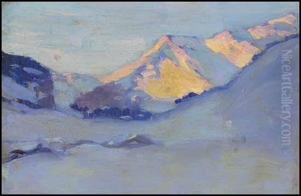 Dans Les Alpes Oil Painting by Clarence Alphonse Gagnon