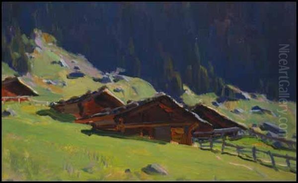 Dans Les Alpes Oil Painting by Clarence Alphonse Gagnon