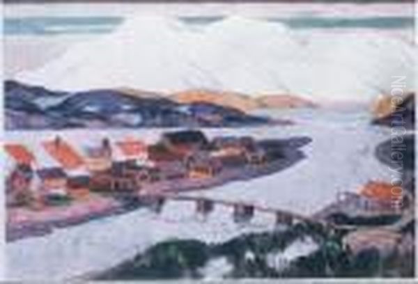 Village Of Sitka (study For Le Grand Silence Blanc) Oil Painting by Clarence Alphonse Gagnon