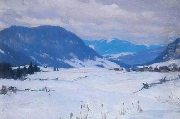 Dans La Vallee, Baie St. Paul Oil Painting by Clarence Alphonse Gagnon