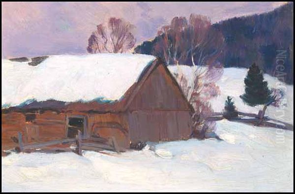 Etables De Charlevoix Oil Painting by Clarence Alphonse Gagnon