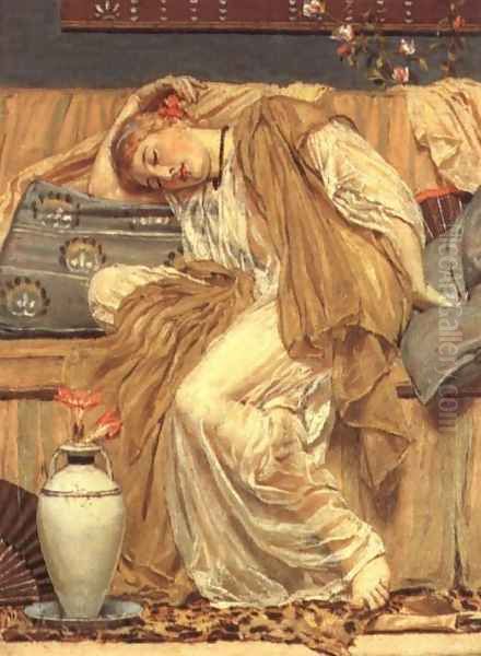 A Sleeping Girl Oil Painting by Albert Joseph Moore